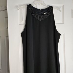 VTG After Dark Women's Little Black Dress Tank Sleeveless Beaded Detail Size 14
